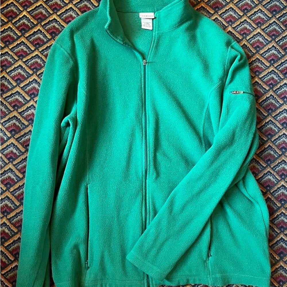 L.L. Bean Green Full-Zip Fleece Jacket